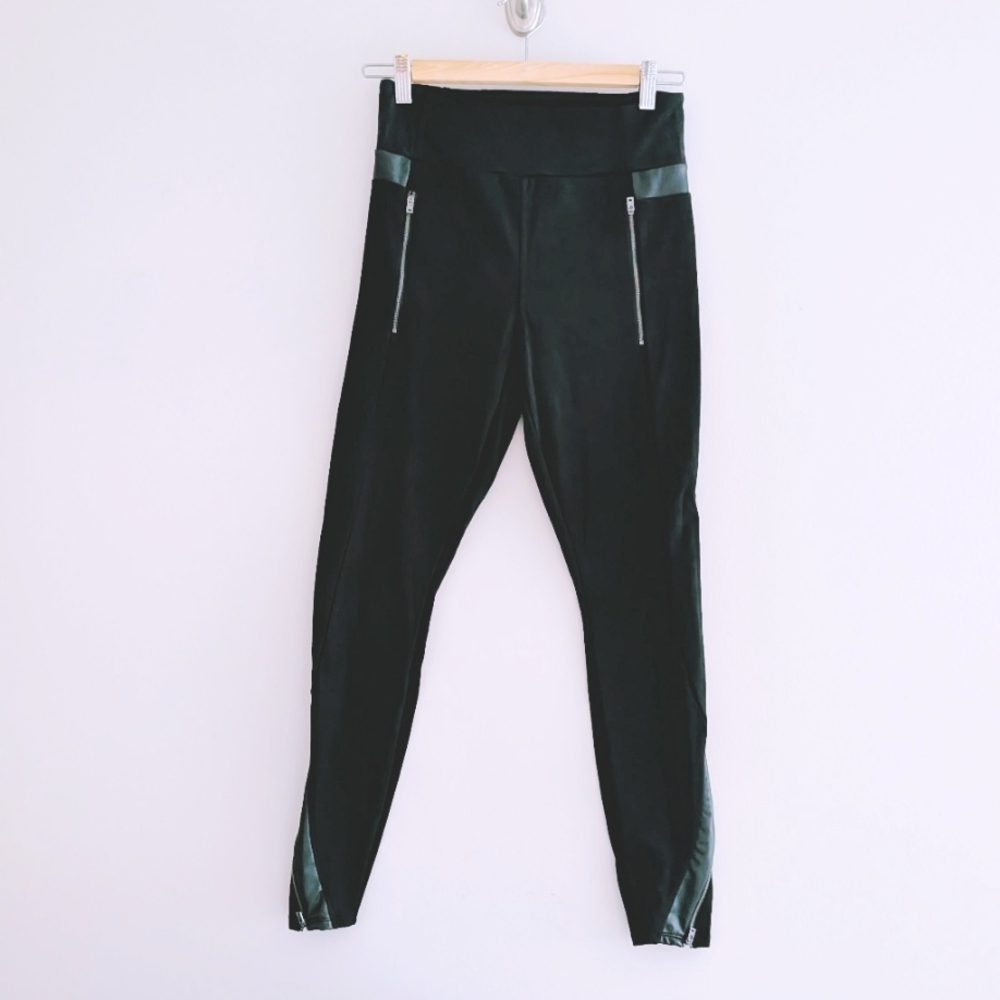 Athleta Leggings w Leather
